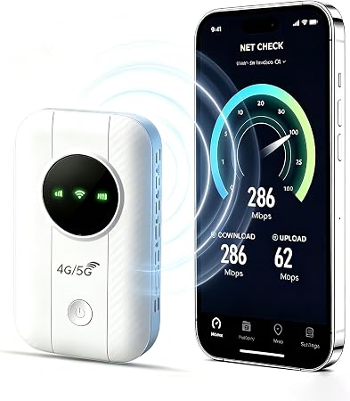 4G LTE Mobile Hotspot WiFi Unlocked Portable WiFi Router with Sim Card Slot,2100 mAh Battery,Connect 10 Devices,Plug & Play,Mobile Internet for RV, Camping, Road Trips & Remote Work