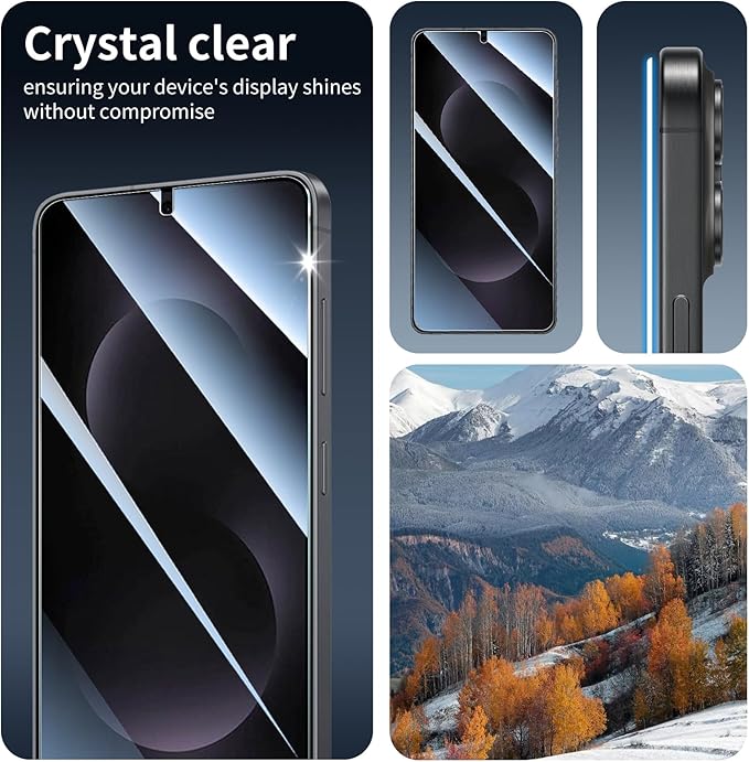3*Screen Protector and 3*Camera Lens Protector for Samsung Galaxy S25 Edge with a Installation Alignment Aid, Double Shatterproof HD Tempered Glass Film, [9H Hardness][Anti-Shatter][Anti-Scratch]