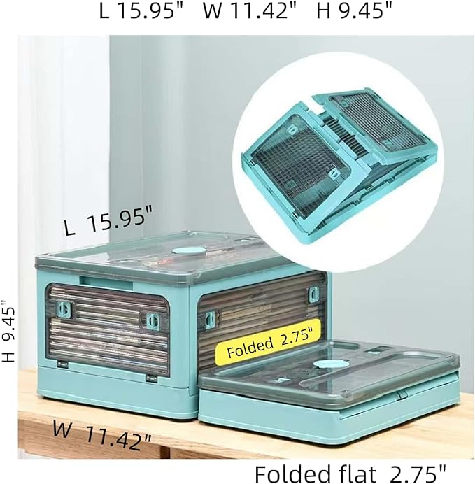 24Quart (8Pack) 15.95x11.42x9.45 ($15 each) Clear Plastic Storage Bins With Lids, collapsible, stackable With Wheels and Four Doors, Closet Pantry Organizer,Clothes Organizer