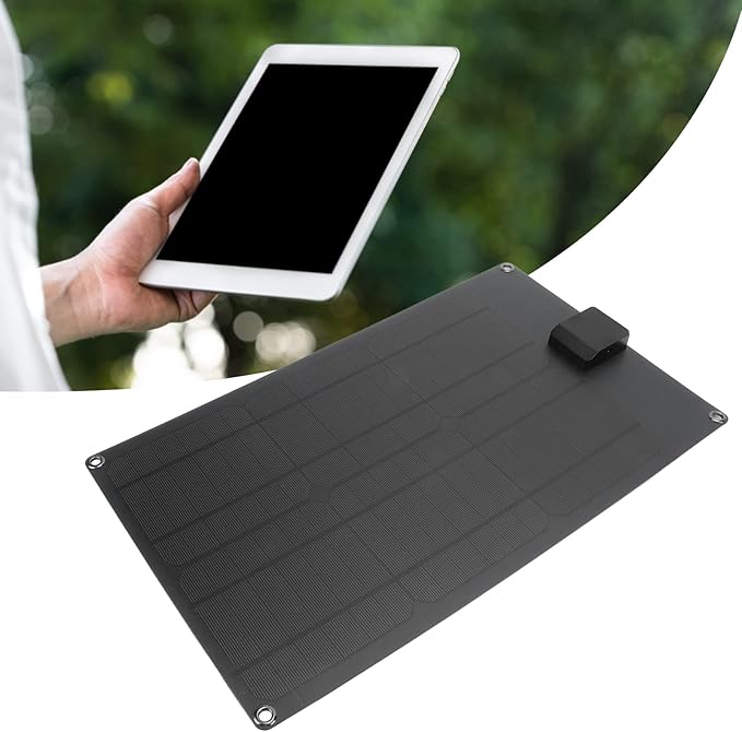 Portable Solar Panel, 20W Impermeable Solar Charger with Indicator Light USBC DC Output Foldable Cell Phone Charger for Outdoor Car Fan Camping