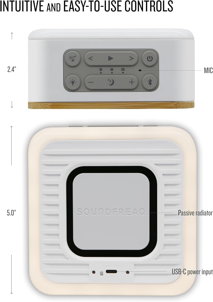 Soundfreaq Sound Spot II SFQ-18: Portable Bluetooth Speaker with Powerful Bass, Nature Sounds, Ambient Light, and Speakerphone (White)