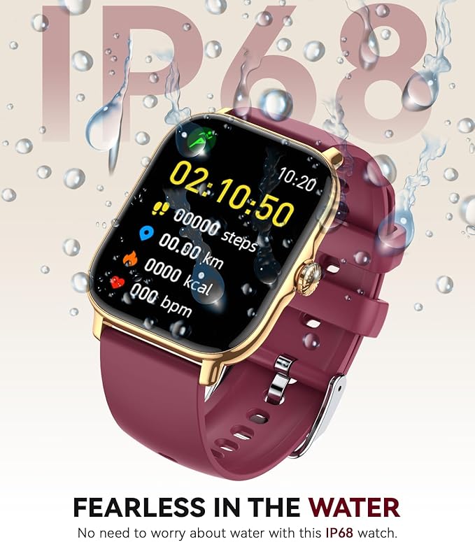 Smart Watch for Women Men- Answer/Make Call, 2025 IP68 Waterproof Fitness Step Sleep Tracker Watch with Monitor Activity Counter Smartwatch for Andriod iPhone iOS Samsung Compatible