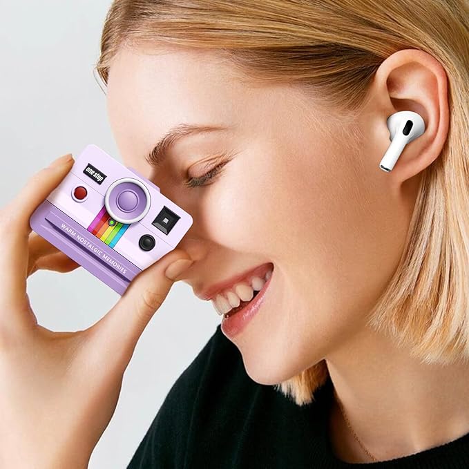 Case for Apple AirPods Pro 2 Cases with Camera Cover Compatible Anti-Drop Silicone Cover AirPods Pro Accessories Kit Cleaning Tools for Earbuds Keychain Earphone Cases (Purple, Airpods Pro 2/1 Case)