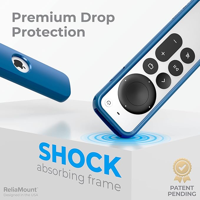 Case for Apple TV Remotes – Premium Drop Protection and Comfortable to Hold – Designed in USA (Premium Blue with Soft Microfiber Lining)
