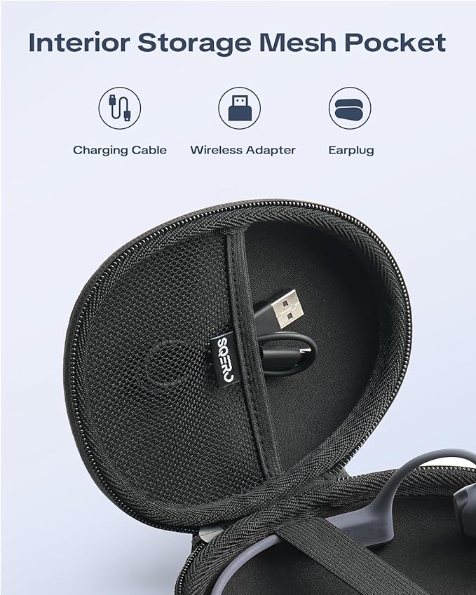 Headphone Case for Shokz OpenRun Pro 2/OpenRun/OpenSwim Pro/OpenMove Bone Conduction Headphones, Portable Hard Travel Carrying Case for PSIER/SUNGDOGIN/CXK Open-Ear Wireless Sport Headphones