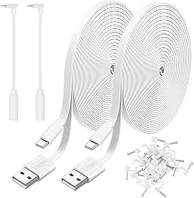 2 Pack 10FT Power Extension Cable Compatible with Wyze Cam v4/v3/OG,Wyze Cam Pan v3/v4,Blink,eufy,NestCam Indoor,Amazon Cloud Camera,USB A to USB C (White)