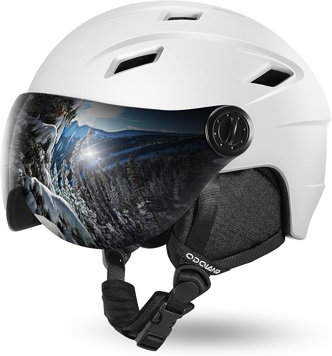 Odoland Ski Helmet with 2-in-1 Visor Goggles, Light Weight Snowboard Helmet for Men Women, Snow Sport Helmets for Skiing, Skating, Snowboarding