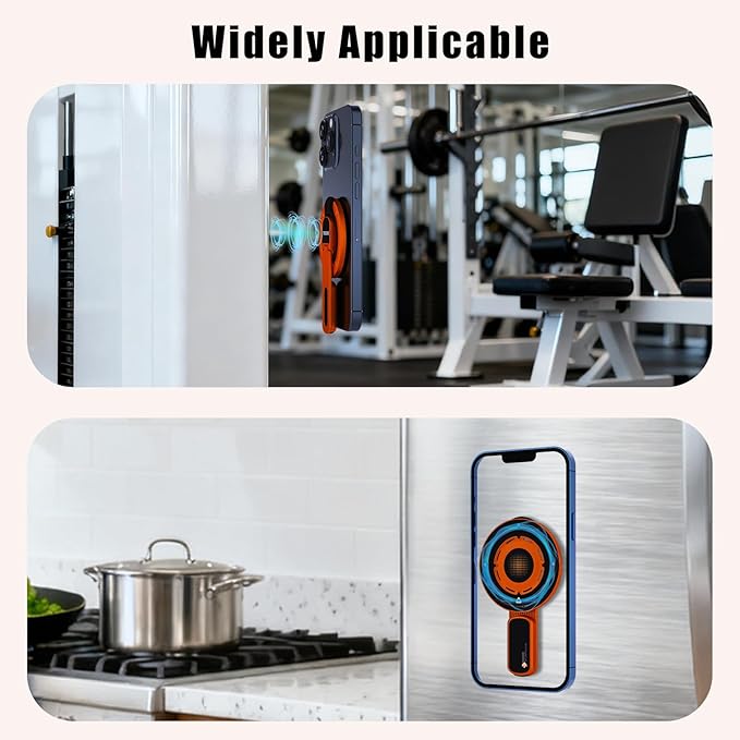 3-in-1 Magnetic Phone Grip Stand with 360° Roration Angle Adjustment, Silicone Finger Ring & Fidget Toy Design, Gym Dual-Sided Magnetic Phone Kickstand for All Phones