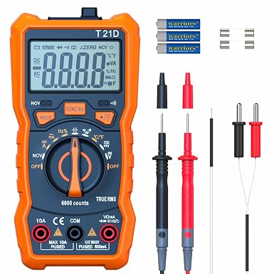 Auto-Ranging Digital Multimeter, TRMS 6000 Counts AC DC Voltmeter Ohm Volt Amp Meter, Electrical Multimeter Tester with NCV, Measure Capacitance Current Resistance Temp Continuity Diode Duty Cycle - Image 3