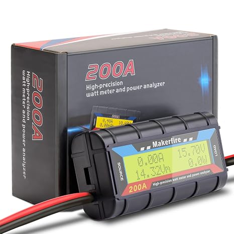 Makerfire 200A Watt Meter, Battery Testers, for RC, Solar, Wind Power