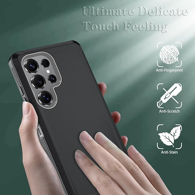 ONOLA Phone Case for Samsung Galaxy S25 Ultra Case with HD Screen Protector, Heavy Duty Shockproof & Dropproof 3-Layer Cover Phone Case for Galaxy S25 Ultra 6.9''，BlackGrey