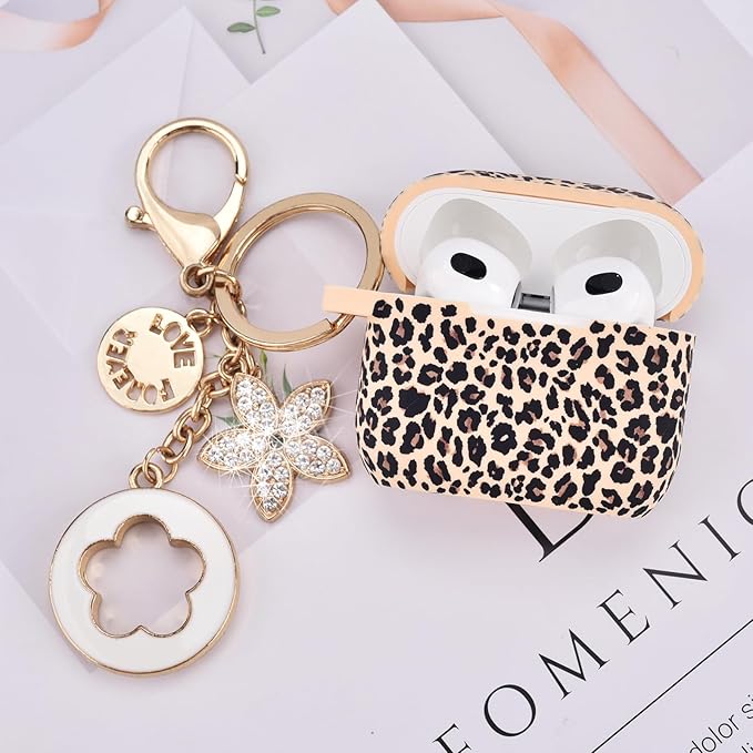 VISOOM Case for Airpods 3 Pink Airpods 3rd Cases 2021 Silicone for iPod 3 Earbuds Case Cover Women Wireless Charging Case with Accessories Girl Bling Keychain for Apple Ear Buds 3rd Generation