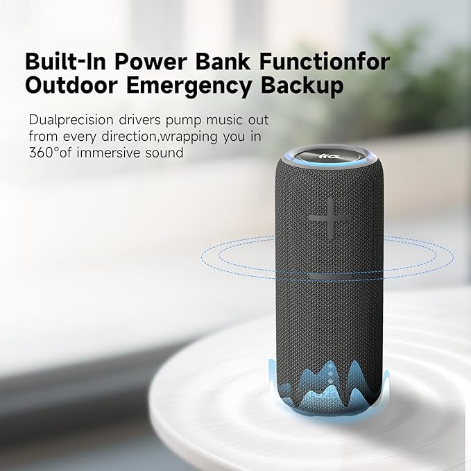 Portable Bluetooth Speaker, 30W 360° Surround Sound IPX7 Waterproof Wireless Golf Speakers,Outdoor Loud TWS Speaker for Beach,Party,Camping,Birthday Valentines Gifts