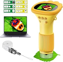 WINWEND Kids Microscope Pocket Microscope -1000X Portable Microscope for Kid | Photo and Video Mini Microscopes | 2'' Digital Little Scientist Microscopes for 3-10 Age Years Old Boys Girls Toys Gifts