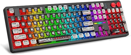 E-YOOSO Wireless Mechanical Keyboard Creamy, Cyber Mecha Style, Black