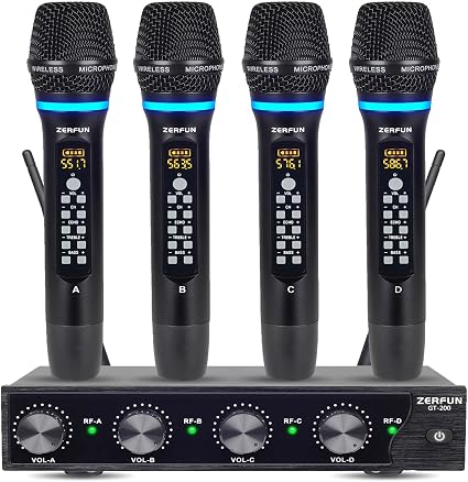 Rechargeable Wireless Microphone System 4 Channel Pro (GT-200)