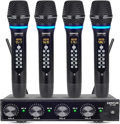Rechargeable Wireless Microphone System 4 Channel Pro (GT-200)