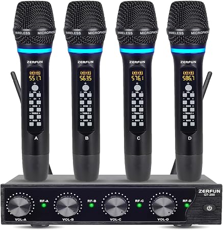 Rechargeable Wireless Microphone System 4 Channel Pro (GT-200)