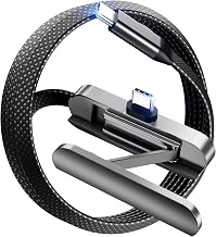 DbillionDa USB C to USB C Cable, Foldable Phone Stand, 90 Degree, 60W, 3FT - Image 1