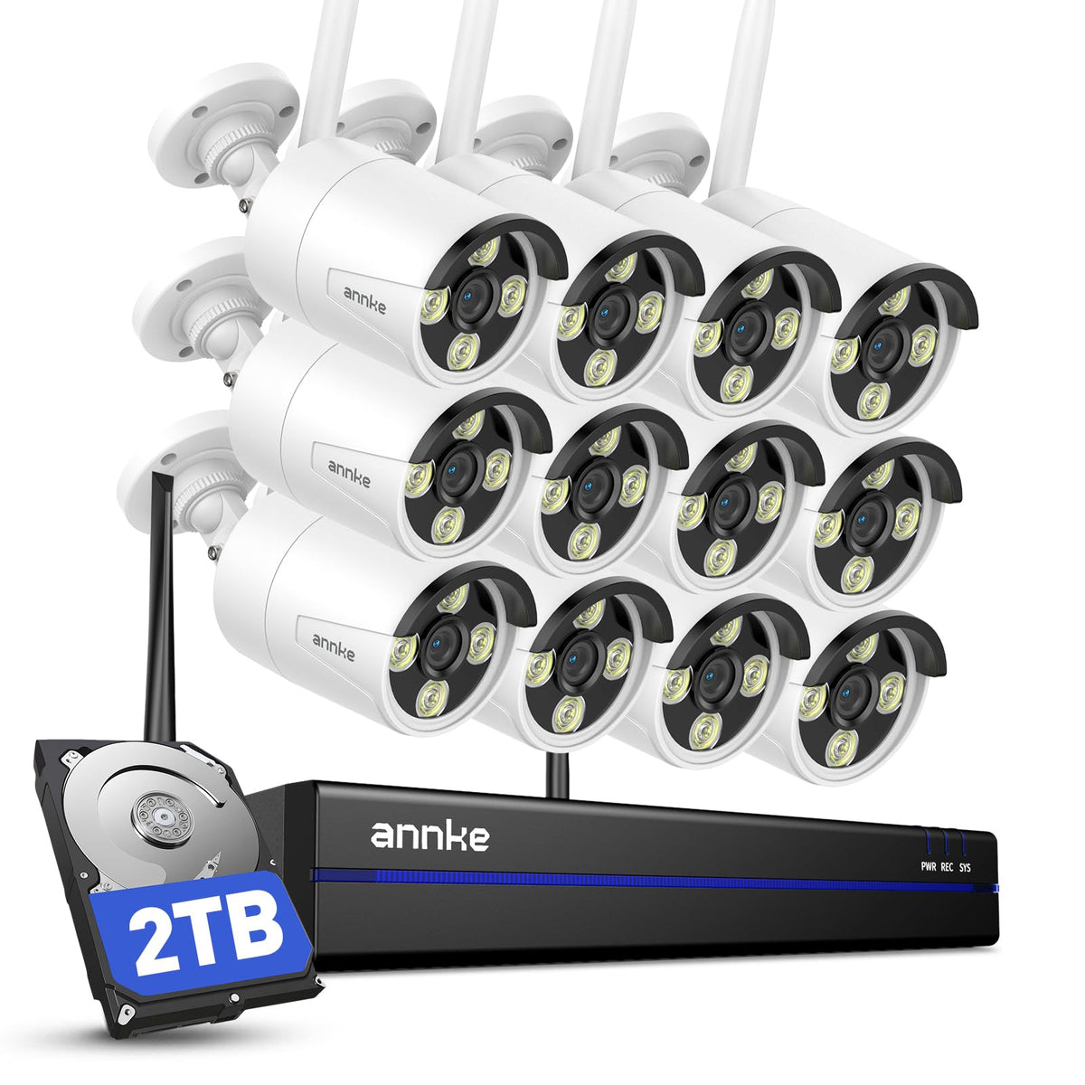 ANNKE Wireless Security Camera System 2TB Hard Drive | Smart Home - Image 1