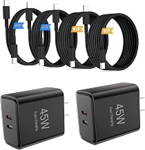 USB-C Fast Charger ，35W+10W Dual-Port Fast Charger with 4-Foot and 6-Foot Type C Cables, Compatible with Samsung Galaxy S25 Ultra/S24+/S23 and iPhone 17/16/15 - Image 1