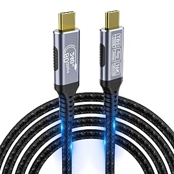 high speed usb c cable Compatible with Thunderbolt 5,Thunderbolt 4/3,80 Gbps Data Transfer,USB 5 Cable 6.6ft, Supports 16K/Dual8K usbc video cable, 240W/100W Charging usb-c usb-c monitor cable