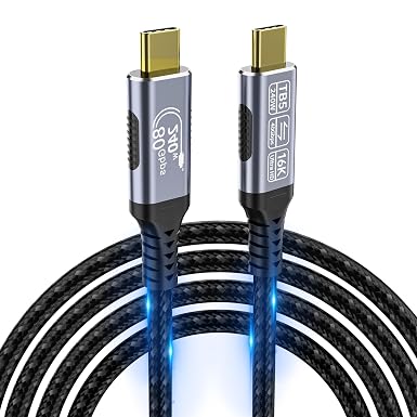 high speed usb c cable Compatible with Thunderbolt 5,Thunderbolt 4/3,80 Gbps Data Transfer,USB 5 Cable 6.6ft, Supports 16K/Dual8K usbc video cable, 240W/100W Charging usb-c usb-c monitor cable