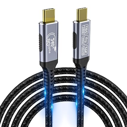 high speed usb c cable Compatible with Thunderbolt 5,Thunderbolt 4/3,80 Gbps Data Transfer,USB 5 Cable 6.6ft, Supports 16K/Dual8K usbc video cable, 240W/100W Charging usb-c usb-c monitor cable