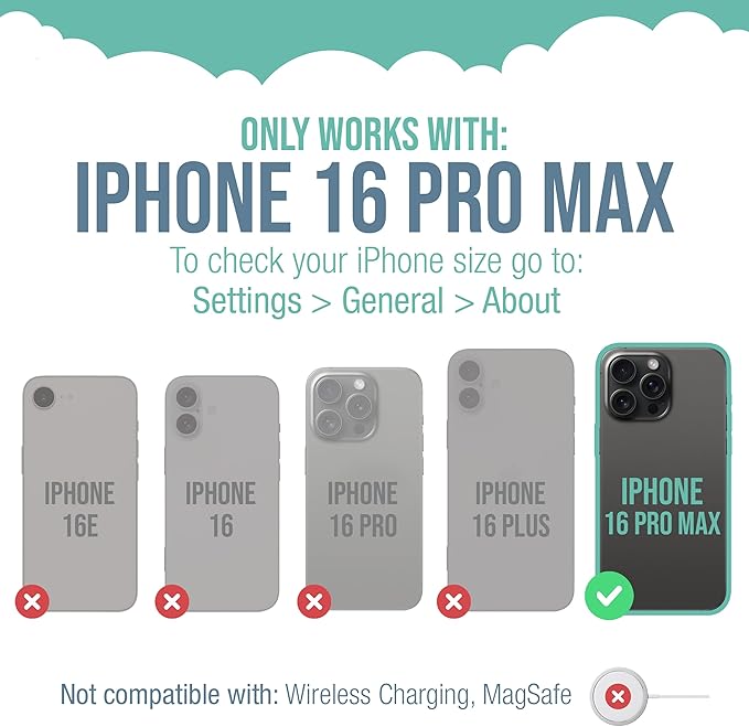 Smartish® iPhone 16 Pro Max Wallet Case - Wallet Slayer Vol 2 [Slim + Protective] Credit Card Holder w/Kickstand - Drop Tested Hidden Card Slot Cover for Apple iPhone 16 Pro Max - Moving Mountains