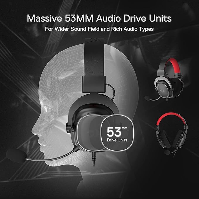 Redragon H510 Zeus-X RGB Wired Gaming Headset - 7.1 Surround Sound - 53MM Audio Drivers in Memory Foam Ear Pads w/Reliable Fabric Cover- Multi Platforms Headphone - USB Powered for PC/PS4/NS