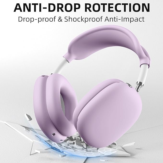 Silicone Case Cover for AirPods Max Headphone, Ear Pad Case Cover/Ear Cups Cover/Headband Cover for AirPod Max, Silicone Apple AirPods Max 2024/2020 Accessories, Purple