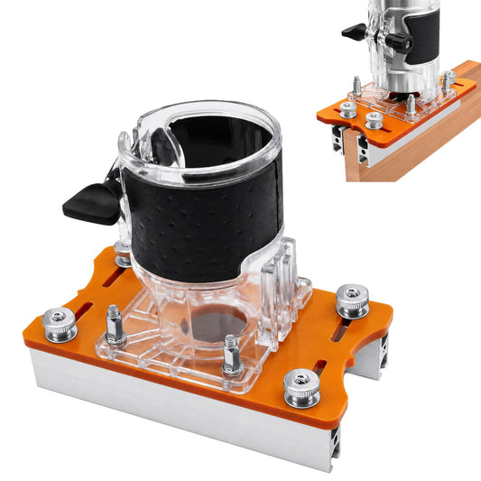 Wood Trim Router Base,Furniture Cabinet Closet trim router base plate, Wood Router Slotting Bracket, 2 in 1 Compact Wood Palm Router Base for Inside Diameter 65mm Trimming Machine