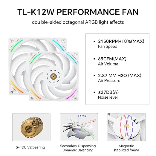 Thermal-Right Frozen Vision 360 ARGB V2 White CPU Liquid Cooler - Magnetic Fixed 2.88??Display DIYable Theme, 2150RPM PWM Fan for AMD AM4/AM5, LGA115X/1200/1700/1851/2011/2066