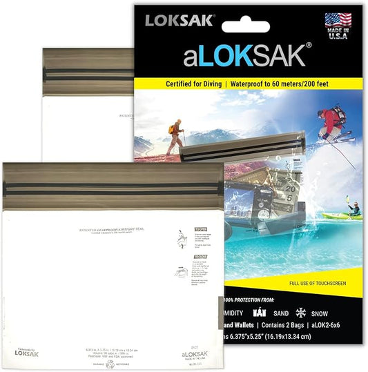 LOKSAK - aLOKSAK Waterproof Cellphone Dry Bags - Airtight Underwater Phone Pouch - Touch Screen Compatible - Diving Certified