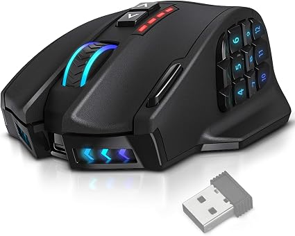 UtechSmart Venus Pro Wireless MMO Gaming Mouse - 16000 DPI RGB