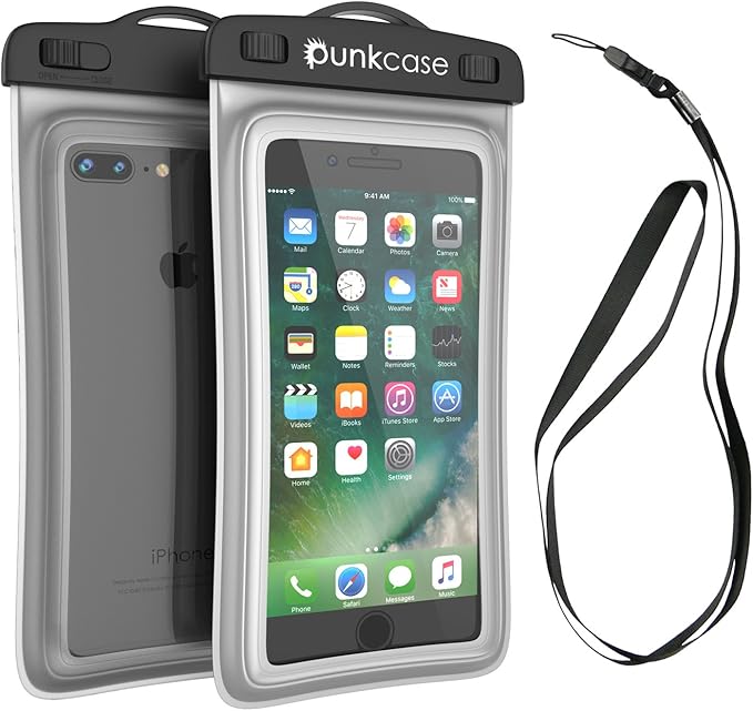Waterproof Phone Pouch, PunkBag Universal Floating Dry Case Bag for Most Cell Phones incl. iPhone 8 Plus & Samsung Galaxy S9 | Perfect for Keeping Your Cellphone & Valuables Dry and Safe