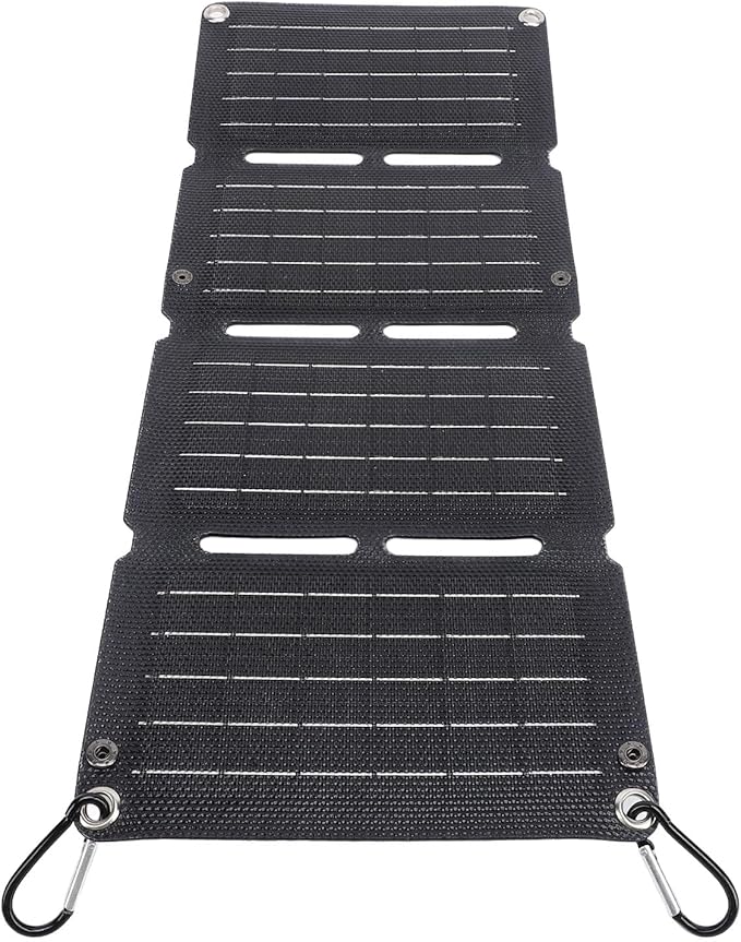 40W Foldable Solar Panel Charger, Portable Power Emergency Renewable Energy Charger Photovoltaic Efficiency IP67 Waterproof with 5V USB for Outdoor Phones Pads Camping Banks Hiking Backpacking