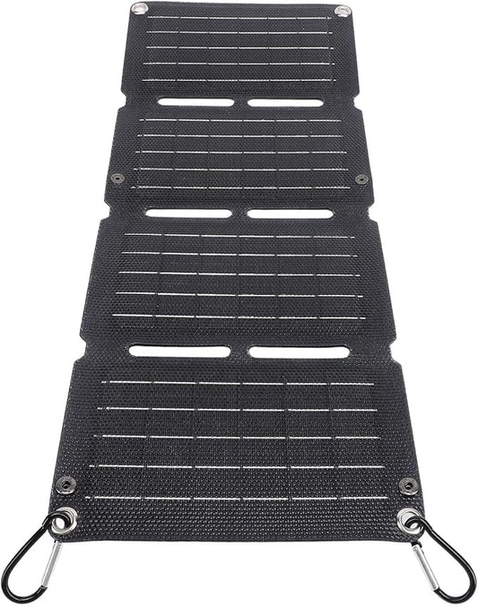 40W Foldable Solar Panel Charger, Portable Power Emergency Renewable Energy Charger Photovoltaic Efficiency IP67 Waterproof with 5V USB for Outdoor Phones Pads Camping Banks Hiking Backpacking