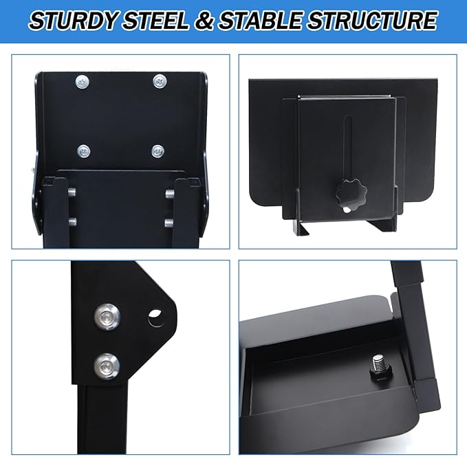 Heavy Duty Computer Wall Mount PC Case - Upgraded, Also Great for PC Mount Under Desk - Height Adjustable from 11" to 21", Width Adjustable from 5.5" to 9.8", Computer Tower Under Desk Home Office