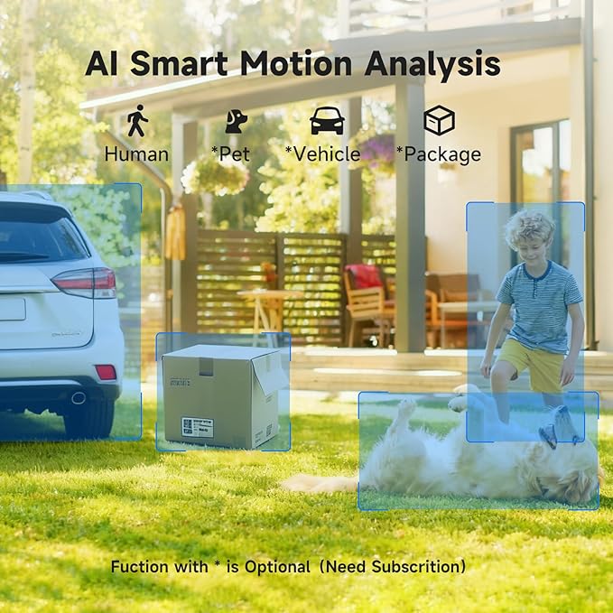 2K Security Camera Wired, 2.4/5GHz Home WiFi Camera, 360° PTZ Baby Monitor with Color Night Vision, Motion Detection, 2-Way Audio, Compatible with Alexa