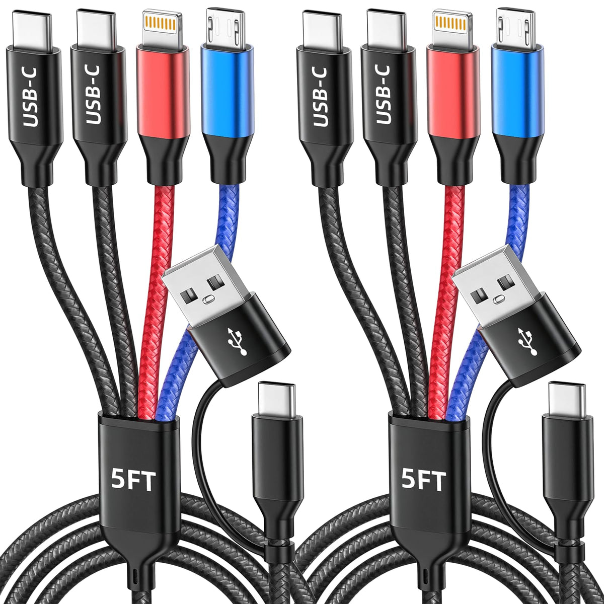 4 in 2 Multi Charging Cable, USBA/C Charging Cords f | Charging & Powe - Image 2