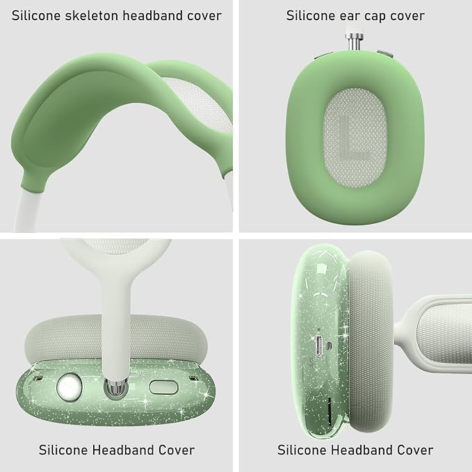 for AirPods Max case Cover,Anti-Scratch Ear Pad Case Cover/Ear Cups Cover/Headband Cover for AirPods Max. Clear Soft TPU and Silicone,Skin Scratch Proof.