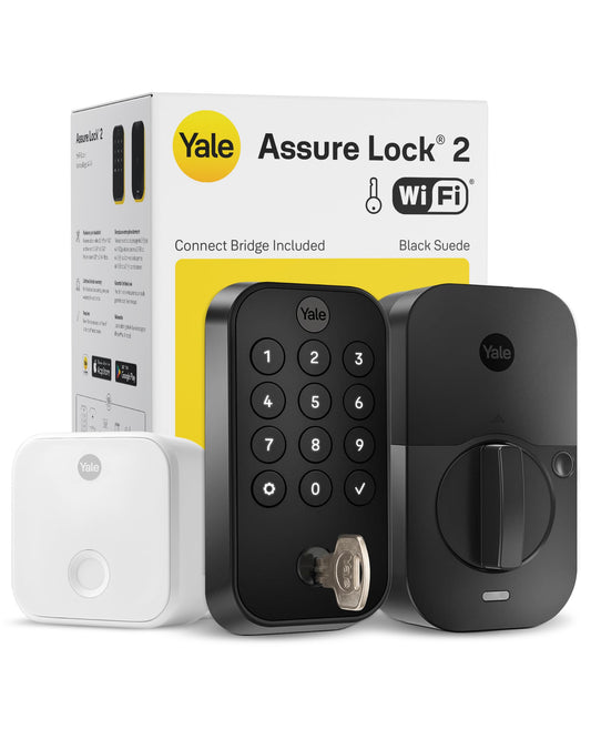 Yale Assure Lock 2 Keypad Smart Deadbolt with Wi-Fi, Black Suede