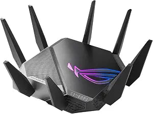 Asus ROG Rapture GT-AXE11000 Wi-Fi 6 IEEE 802.11ax Ethernet Wireless Router - 2.40 GHz ISM Band - 5 GHz UNII Band - 8 x Antenna(8 x External) - 1.34 GB/s Wireless Speed - USB - 2.5 Gigabit Ethernet -