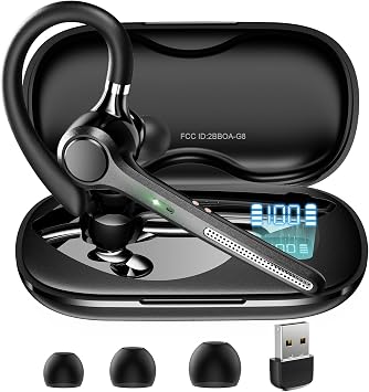 Ngsod Bluetooth Headset V5.4,USB Dongle Wireless Earpiece with Mic for Work