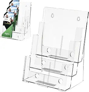 Argvey 3-Tier Brochure Holder 8.5 x 11, Desktop Literature & File Organizer