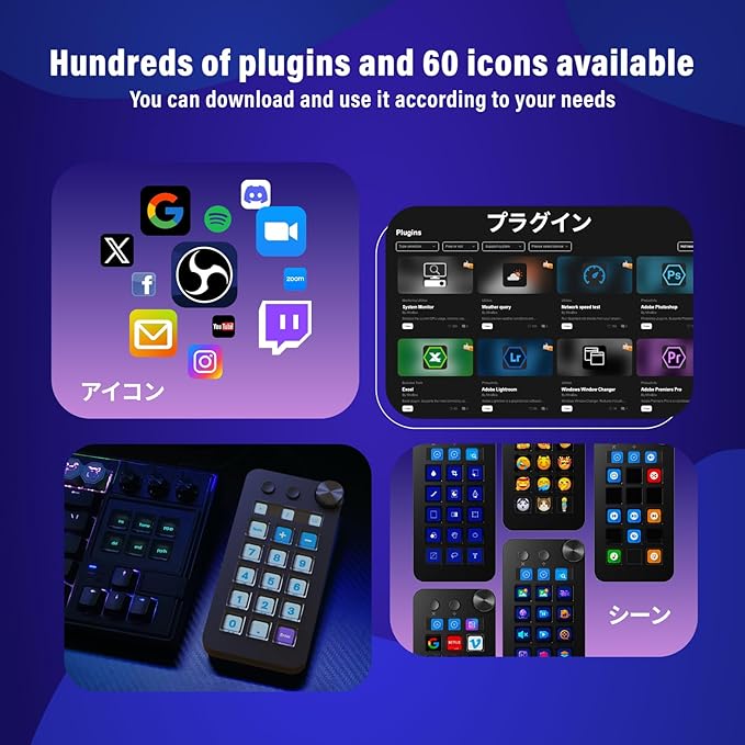 Macro Pad,Macro Shortcut Keyboard,With15 Customizable Macro Keys,Three Modes (Shortcut Keys,Calculator and Numeric Keypad),Work for OBS,PowerPoint,Photoshop and Adobe Premiere Pro(N1 black)