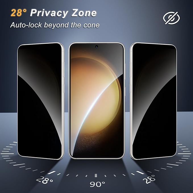 2 Pack for Samsung Galaxy S23 Plus / S23+ Privacy Screen Protector, 2 Pack Camera Protector, Fingerprint Compatible, Anti Spy, 9H Hardness Glass for Galaxy S23 Plus / S23+ 5G