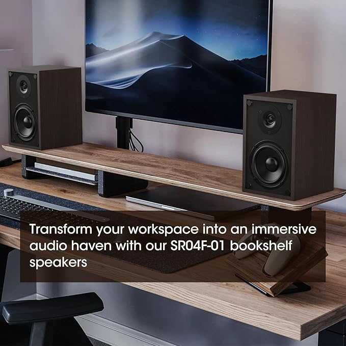BESTISAN Bluetooth Bookshelf Speakers with RCA Input, Record Player Speakers with Sub Out Port for SW65C/ SW65D,4 Inch Woofer, SR04F-01