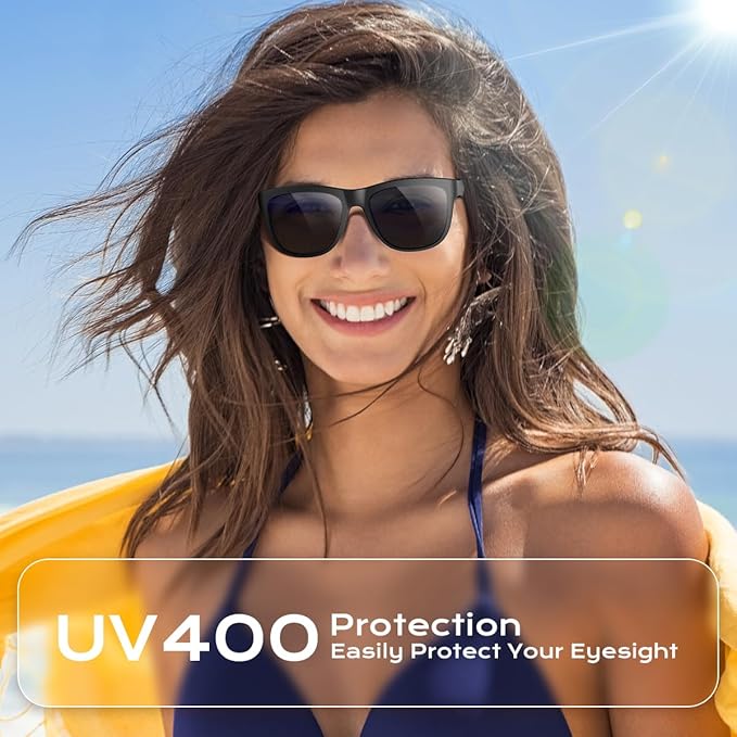 Bluetooth Glasses for Women & Men, Smart Audio Sunglasses for Men with Built-in Speakers, UV400 Protection, Wireless Music & Calls, Lightweight Frame, Touch Control Compatible with iOS/Android